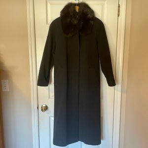 Wool And Fur Collar Trench Coat